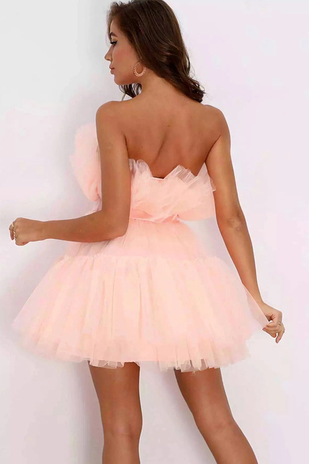 Isabella | Cute A Line Strapless Black Short Homecoming Dress