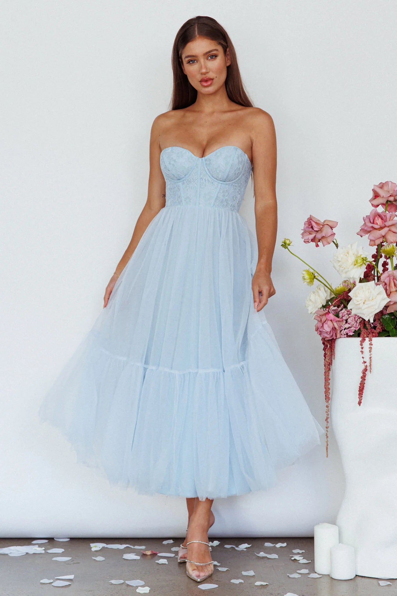 Dancing With Me Sweetheart Tulle Midi Prom Dress