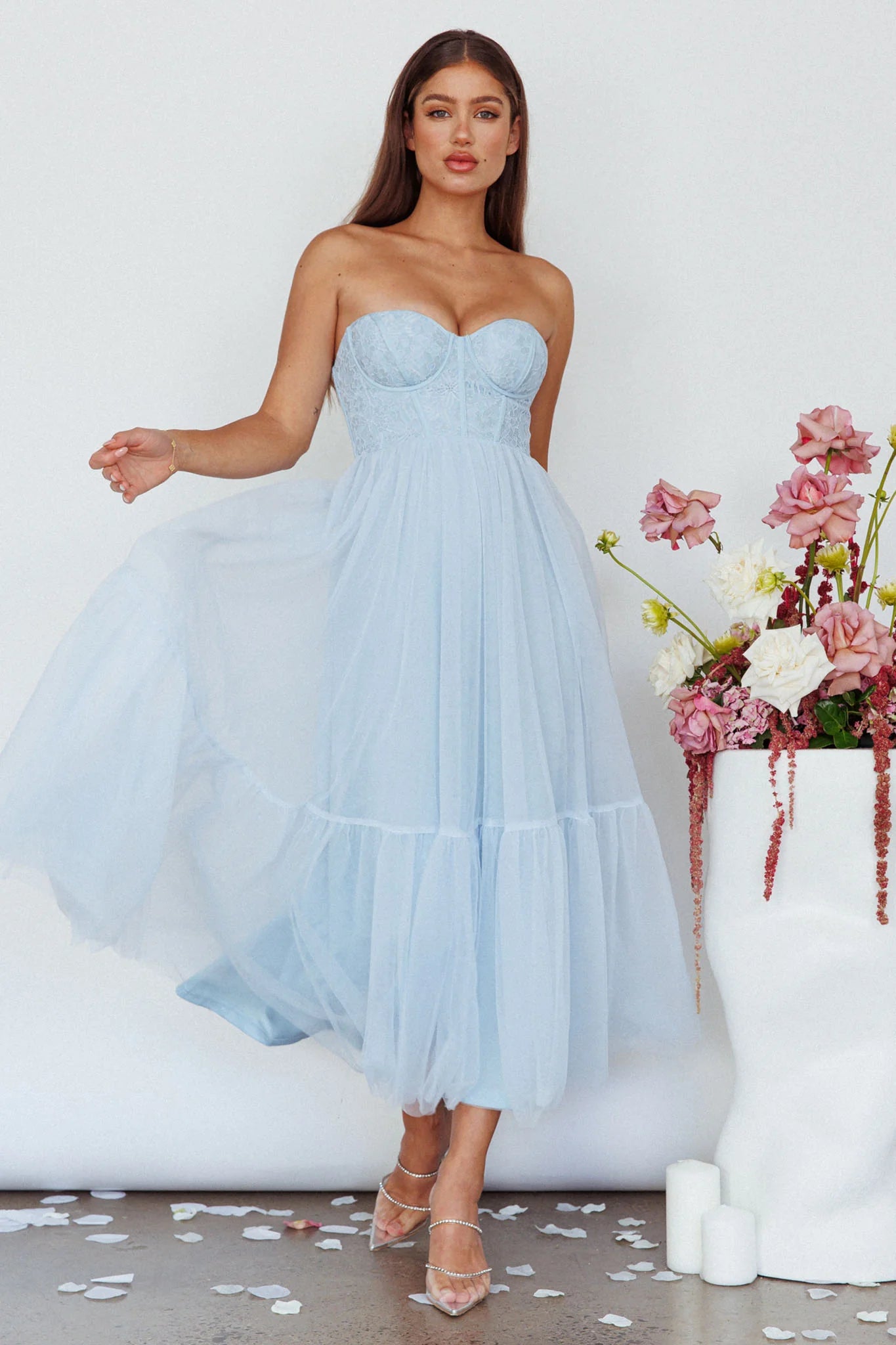 Dancing With Me Sweetheart Tulle Midi Prom Dress