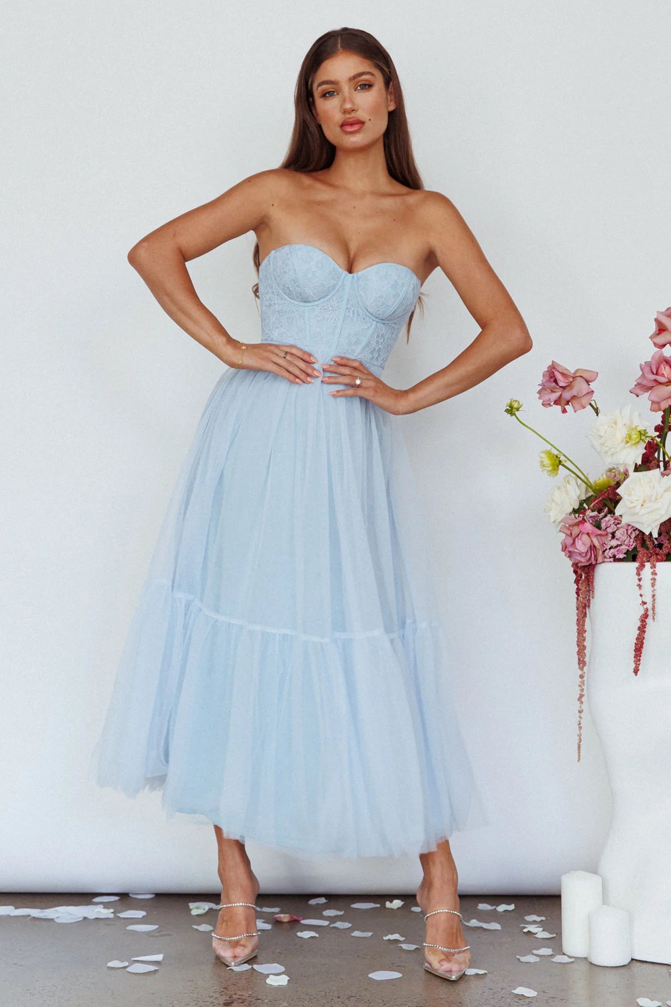 Dancing With Me Sweetheart Tulle Midi Prom Dress