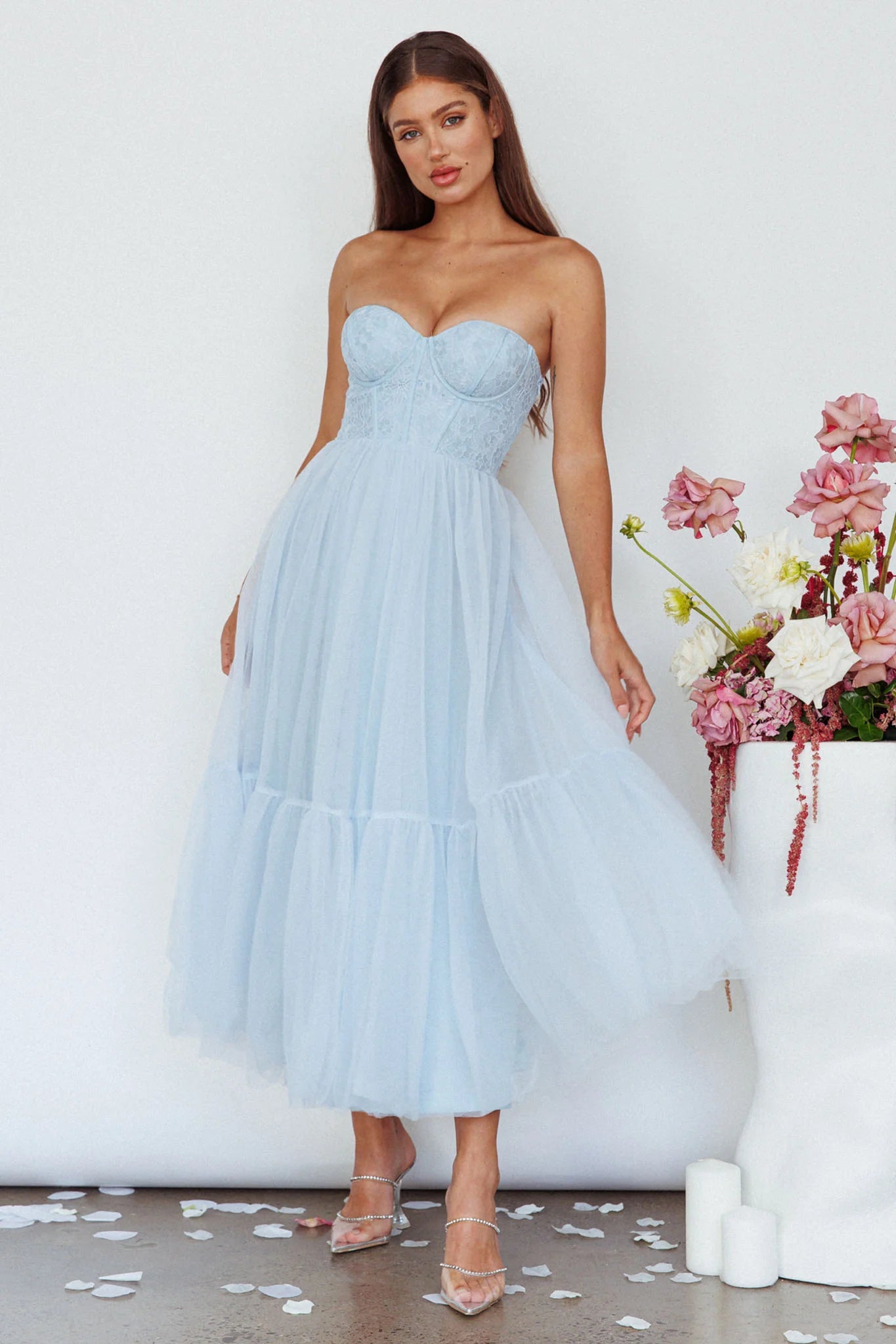 Dancing With Me Sweetheart Tulle Midi Prom Dress