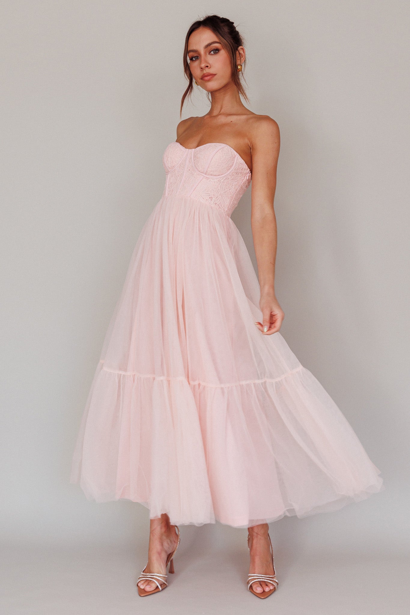 Dancing With Me Sweetheart Tulle Midi Prom Dress