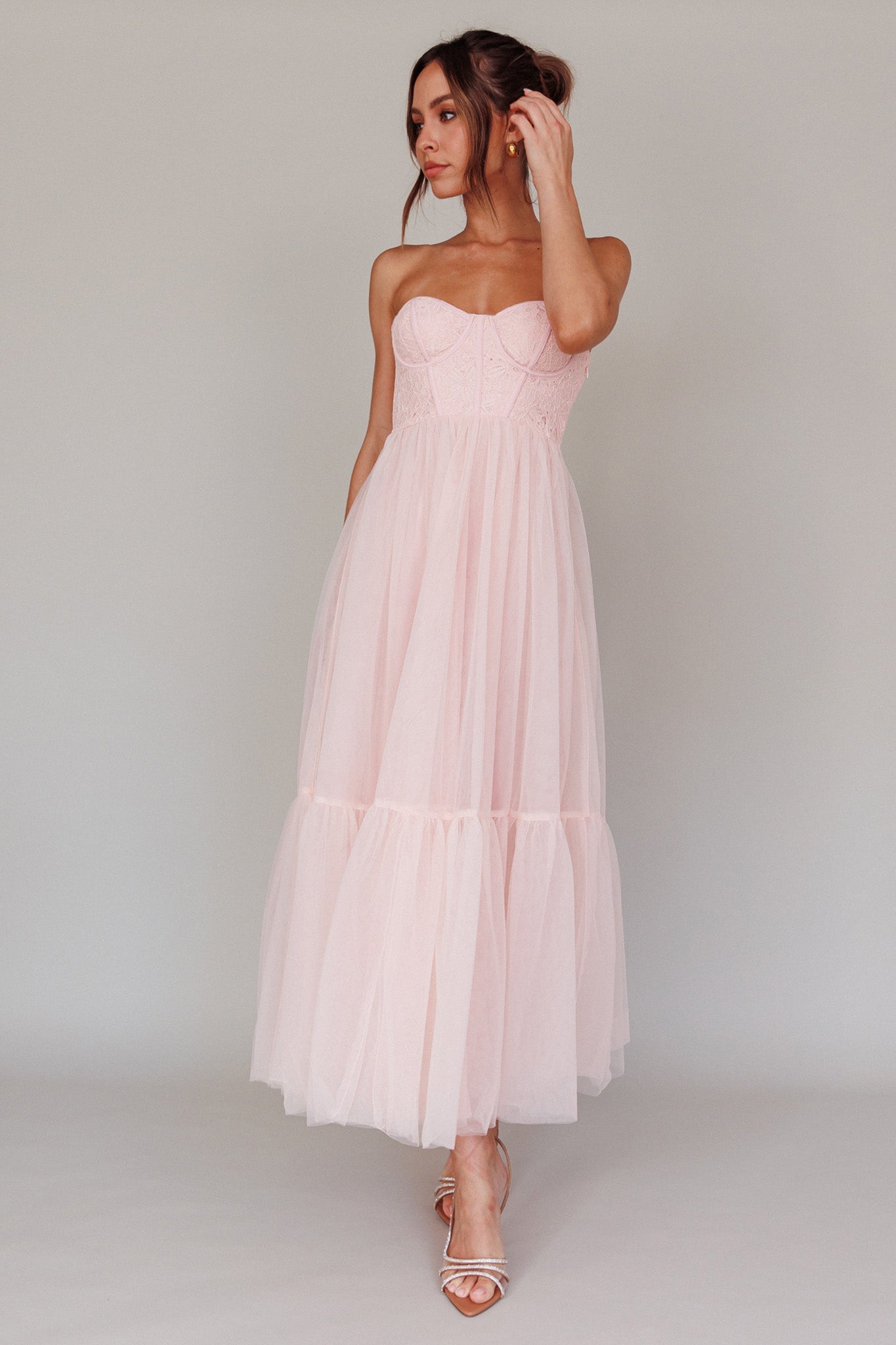 Dancing With Me Sweetheart Tulle Midi Prom Dress