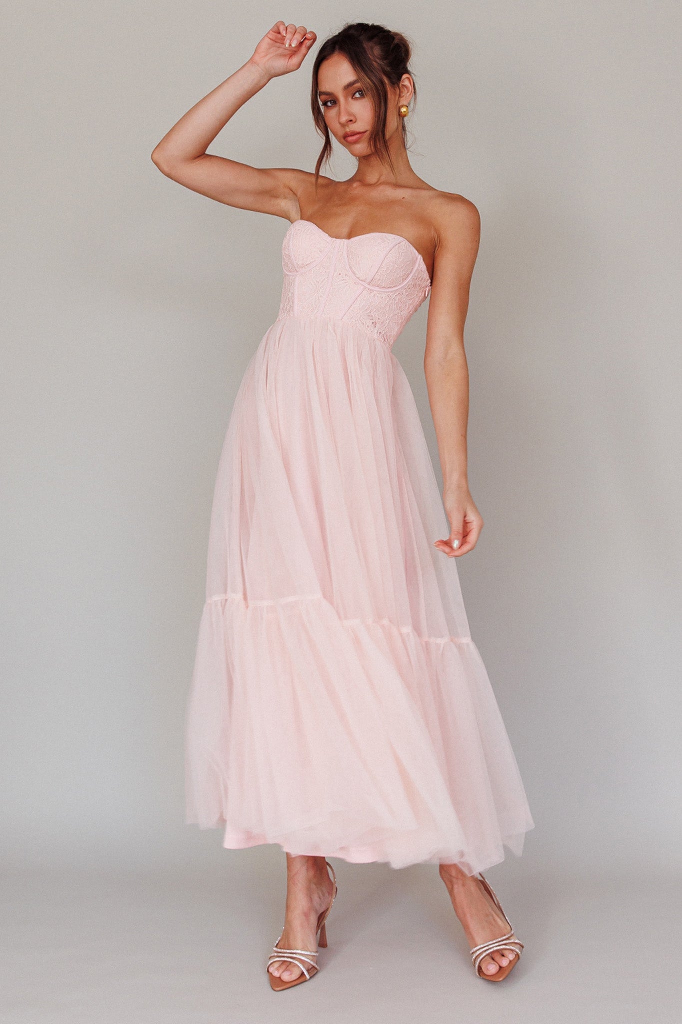 Dancing With Me Sweetheart Tulle Midi Prom Dress