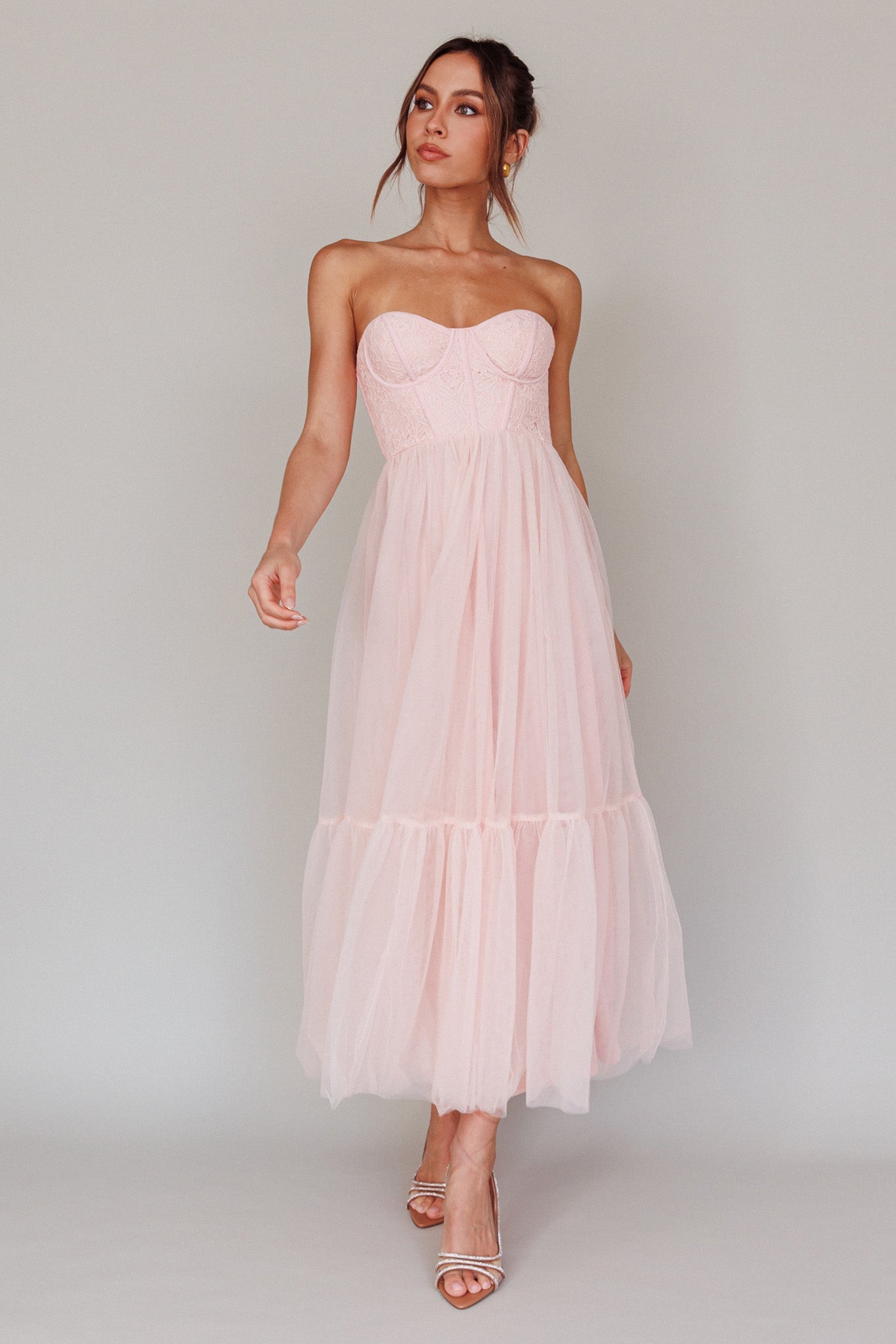 Dancing With Me Sweetheart Tulle Midi Prom Dress