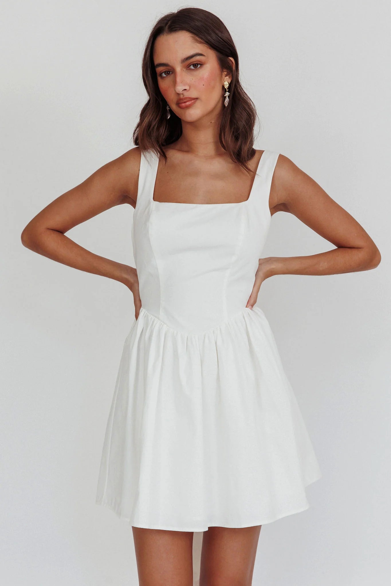 Irenic Bow Flare Mini Homecoming Dress