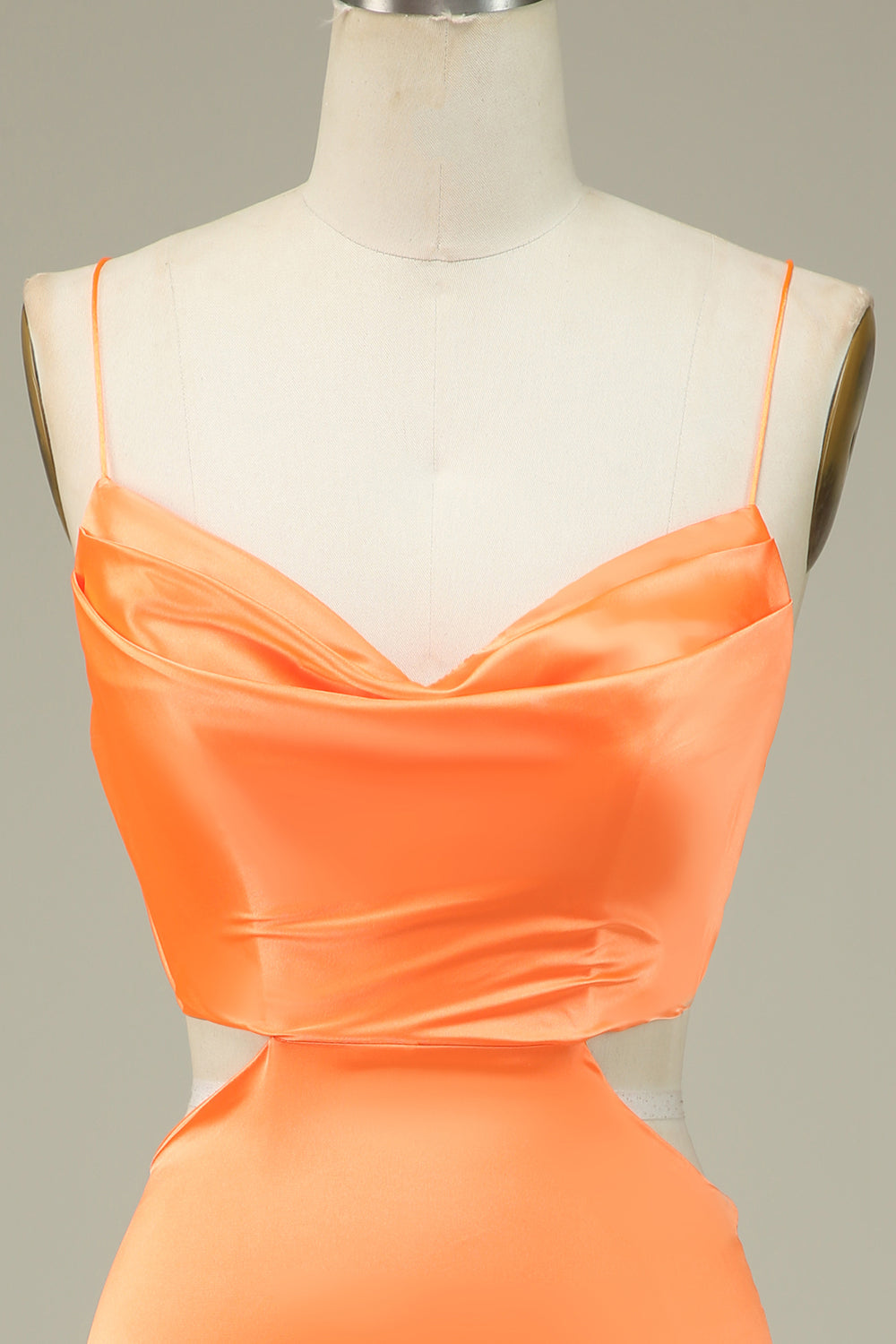 Bodycon Orange Spaghetti Straps Homecoming Dress