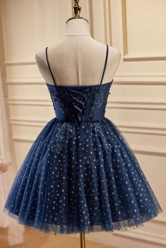 Juniper |A line Spaghetti Straps Tulle Homecoming Dress