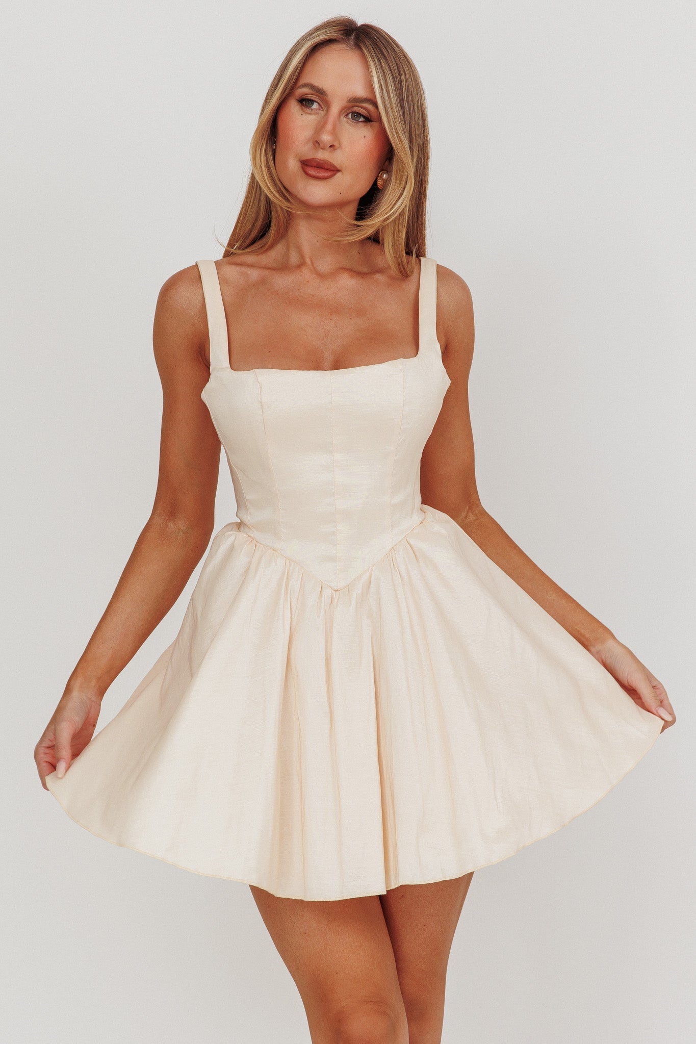 Found You Square Neck Flared Mini Homecoming Dress