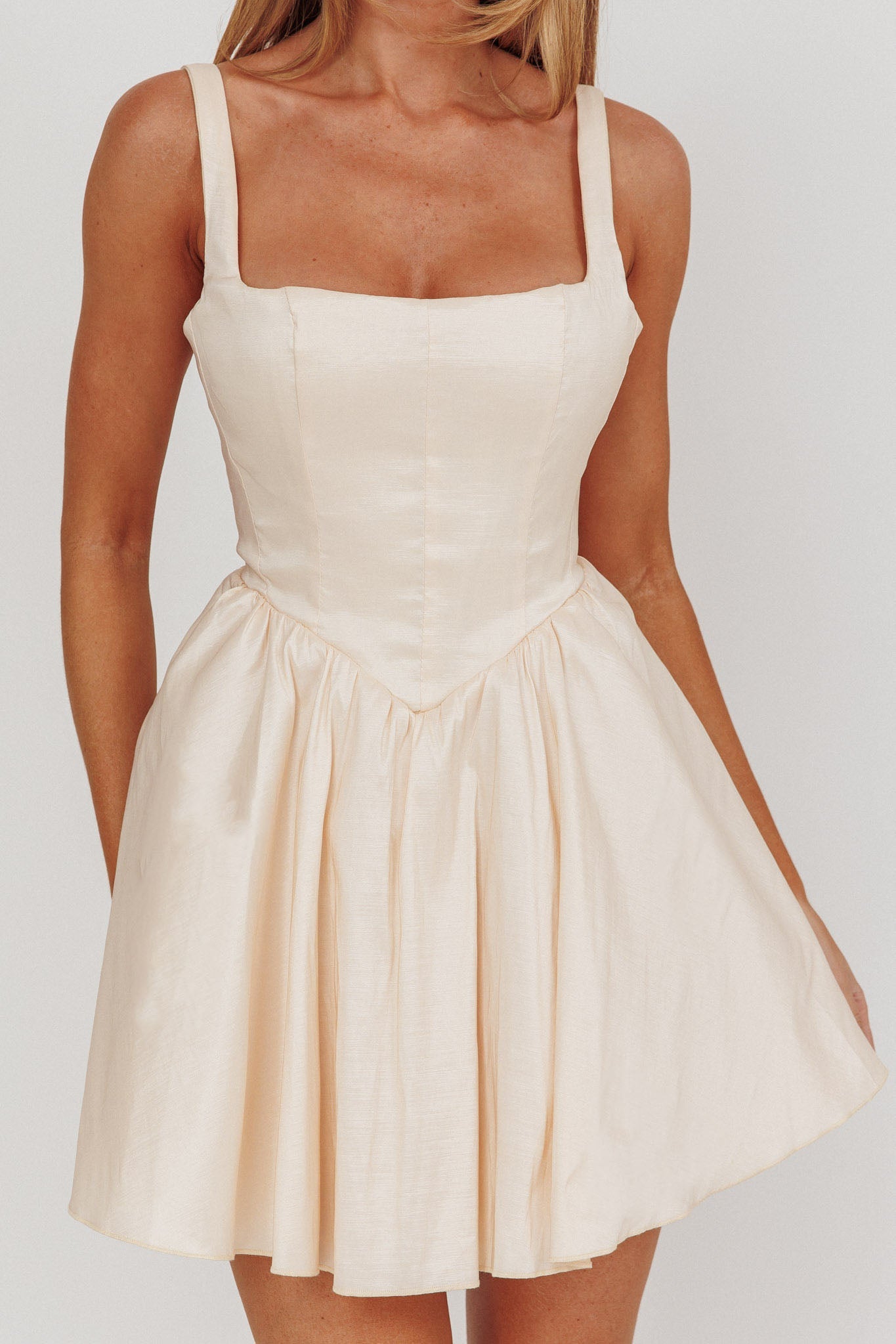 Found You Square Neck Flared Mini Homecoming Dress