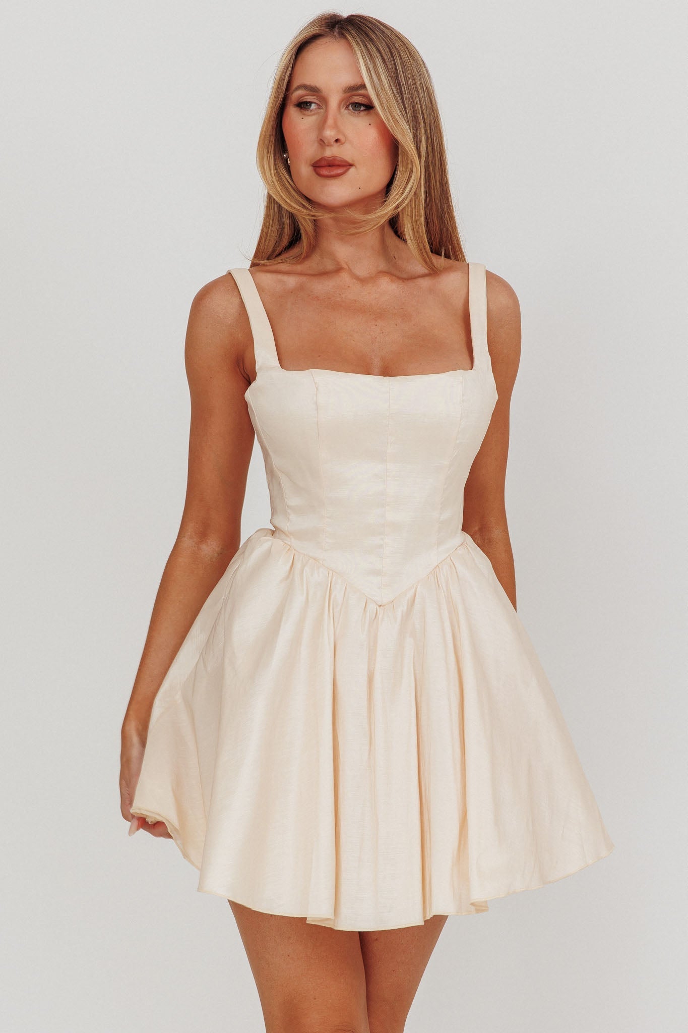 Found You Square Neck Flared Mini Homecoming Dress