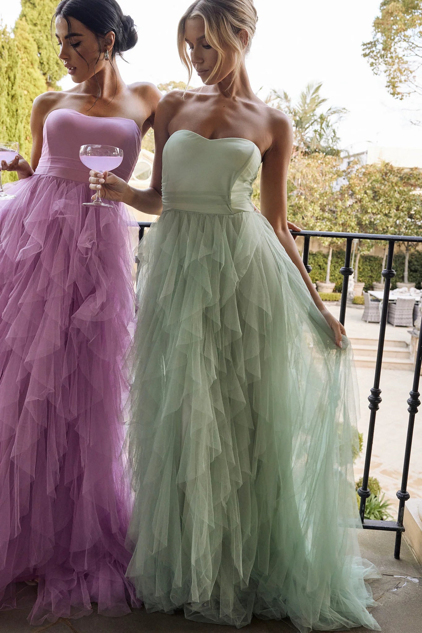 Rori Tulle Cascade Maxi Homecoming Dress Long