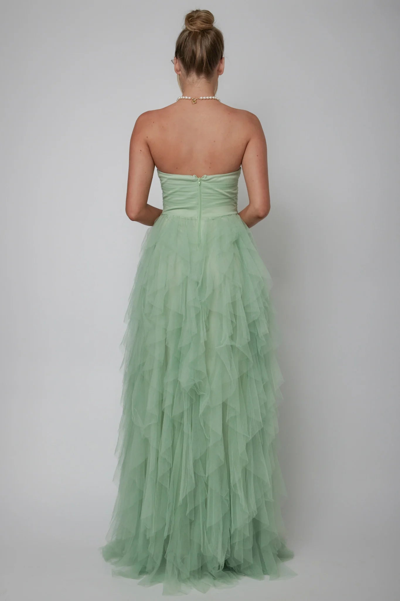 Rori Tulle Cascade Maxi Homecoming Dress Long