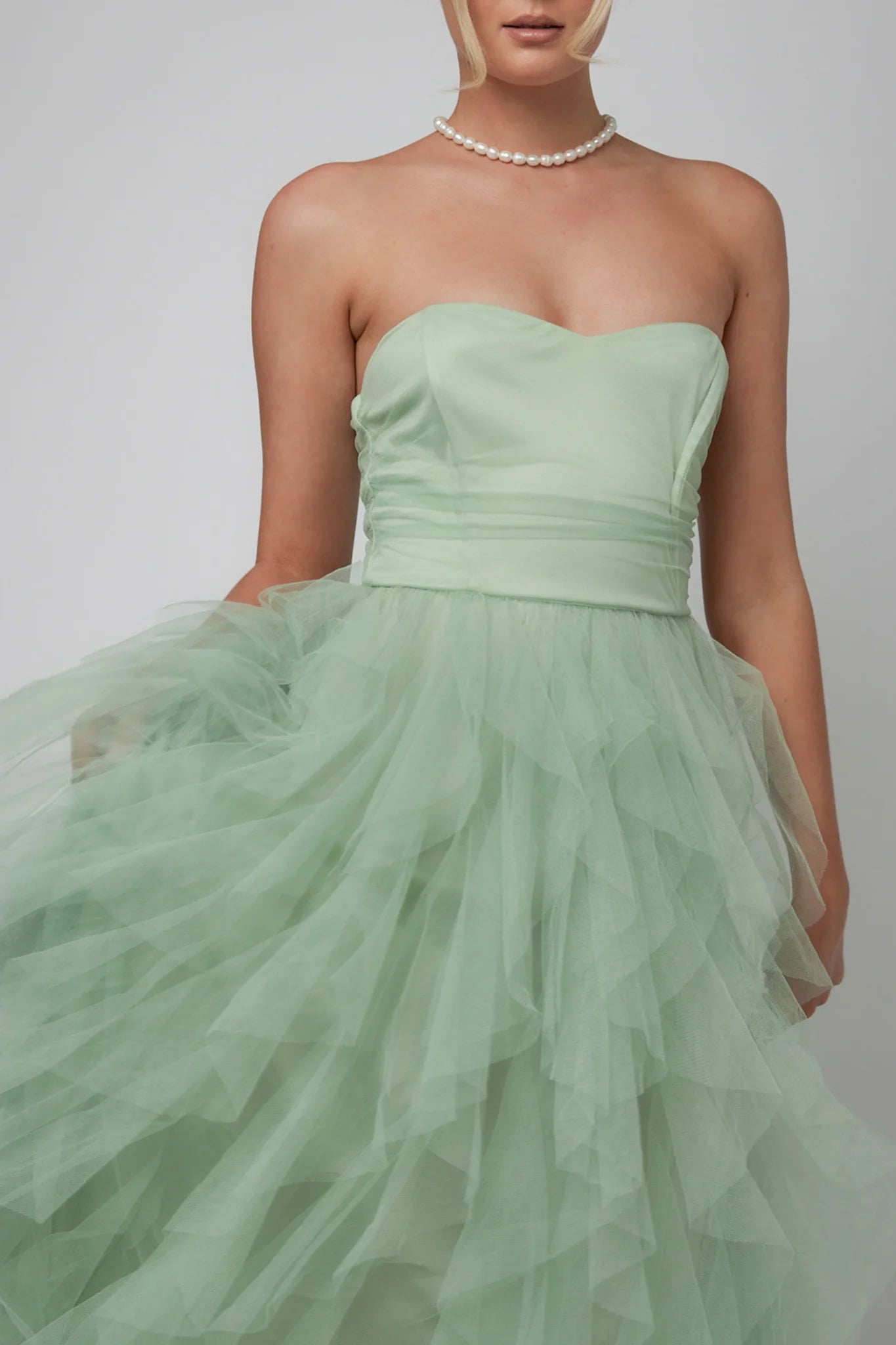 Rori Tulle Cascade Maxi Homecoming Dress Long