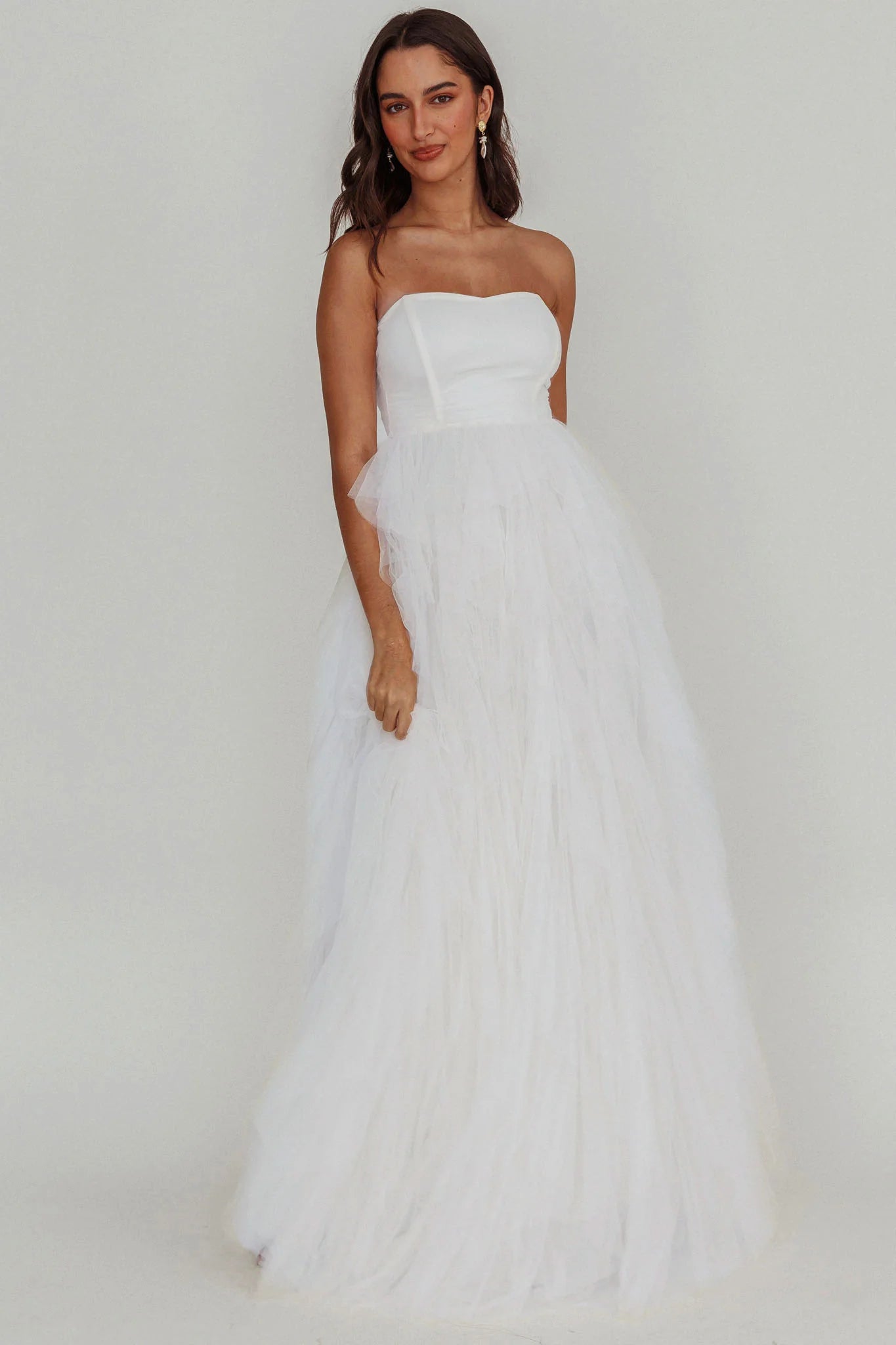 Rori Tulle Cascade Maxi Homecoming Dress Long