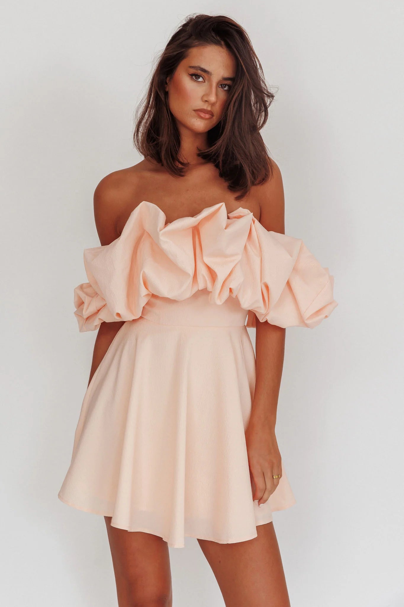 Kailynn Off-Shoulder A-Line Mini Homecoming Dress