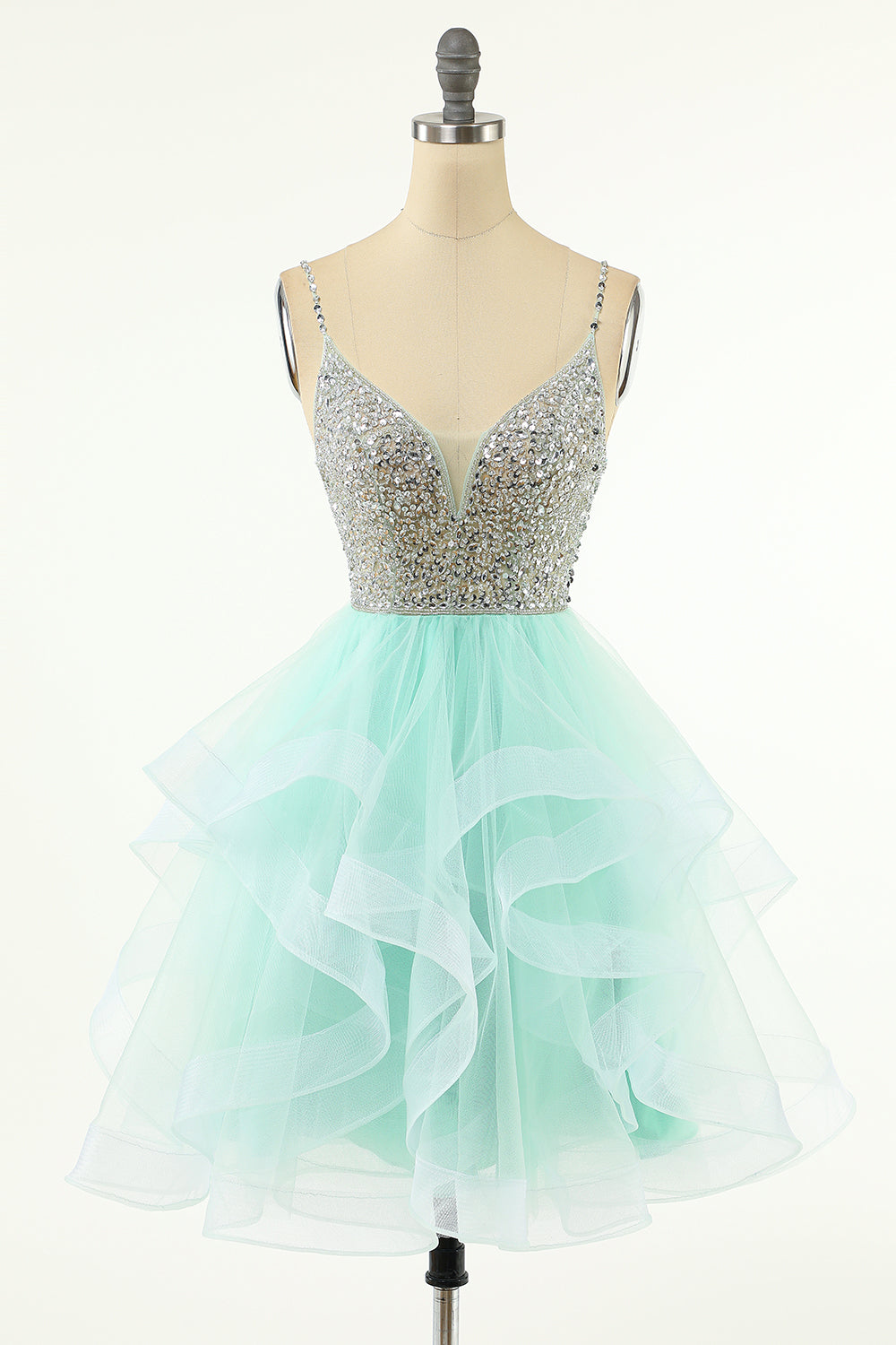 Amelia |A Line V Neck Tulle Homecoming Dress