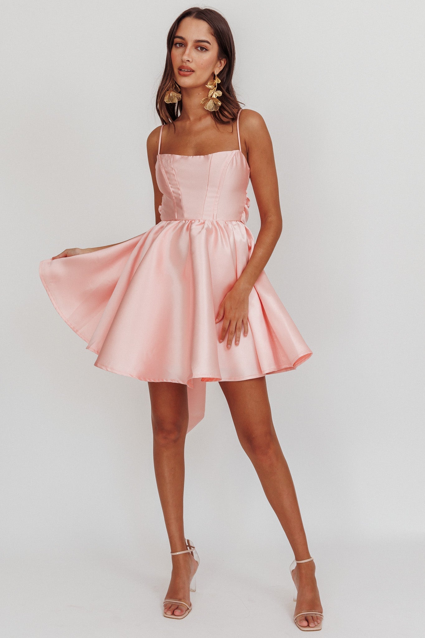 Athens Flared Bow Mini Homecoming Dress