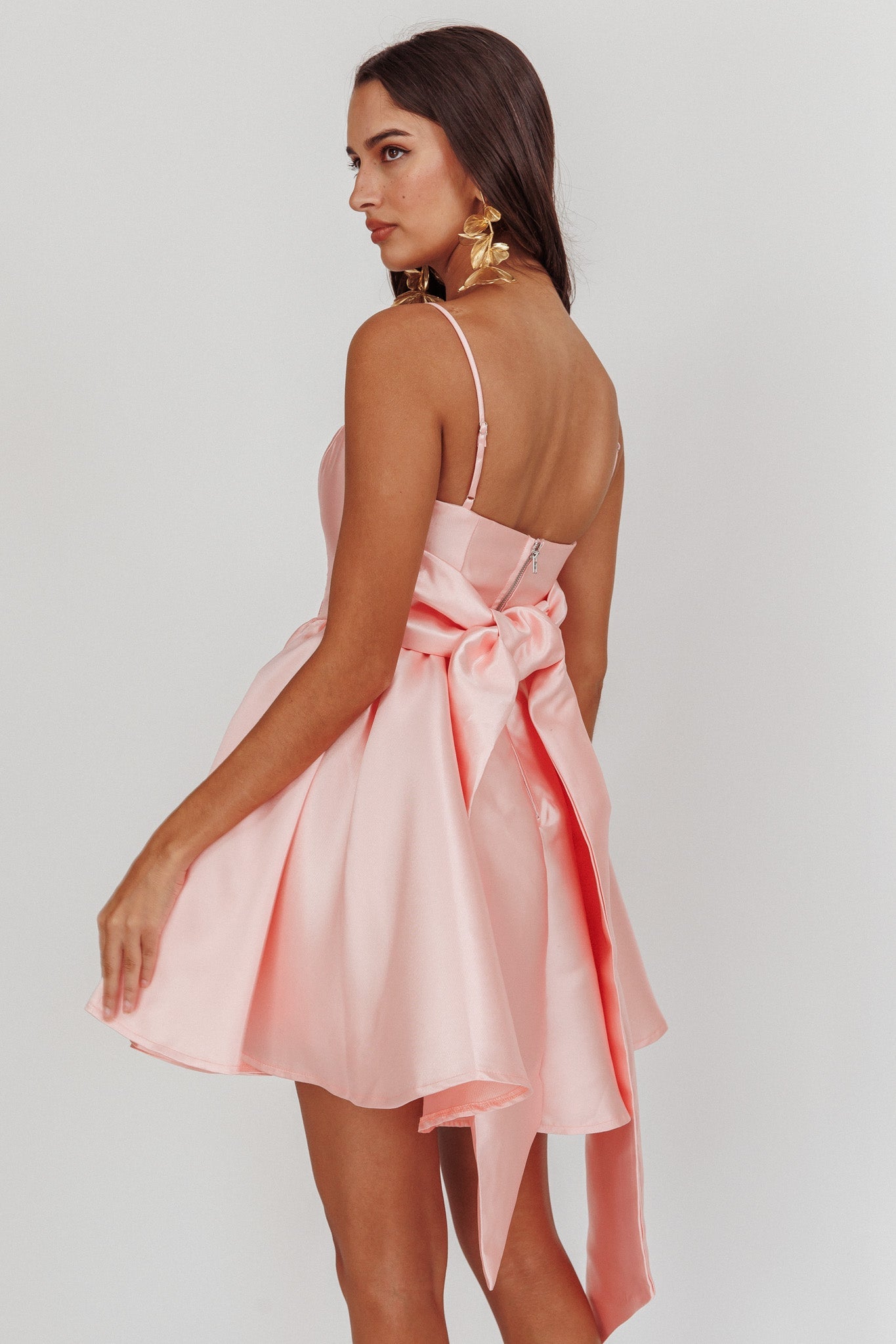 Athens Flared Bow Mini Homecoming Dress