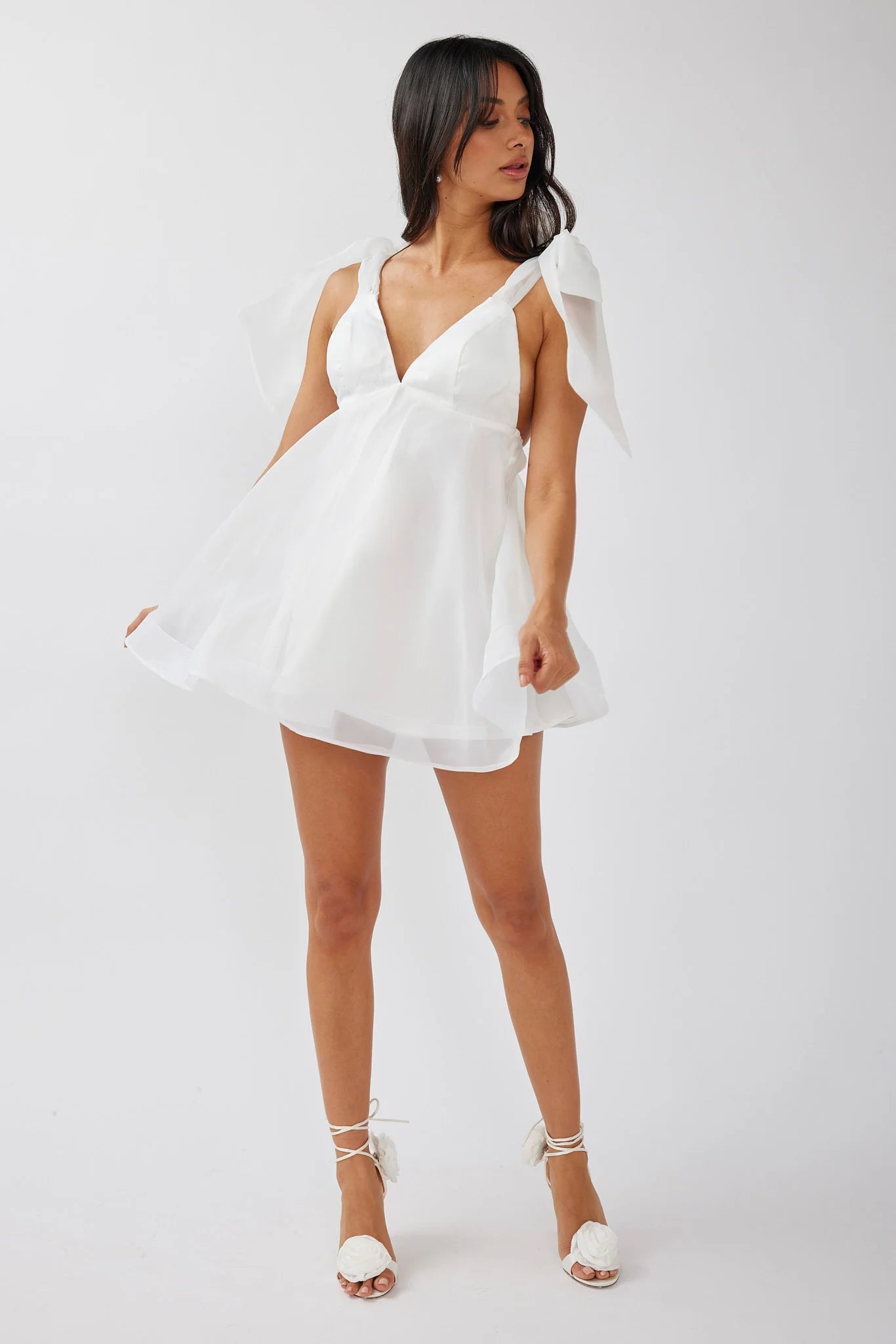 Chantilly Tied Shoulder Mini Homecoming Dress