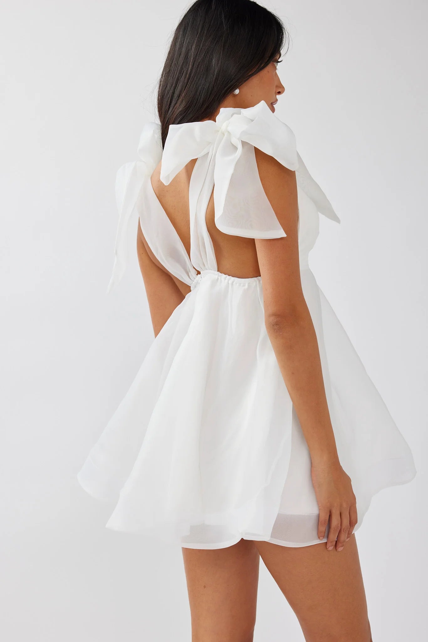 Chantilly Tied Shoulder Mini Homecoming Dress