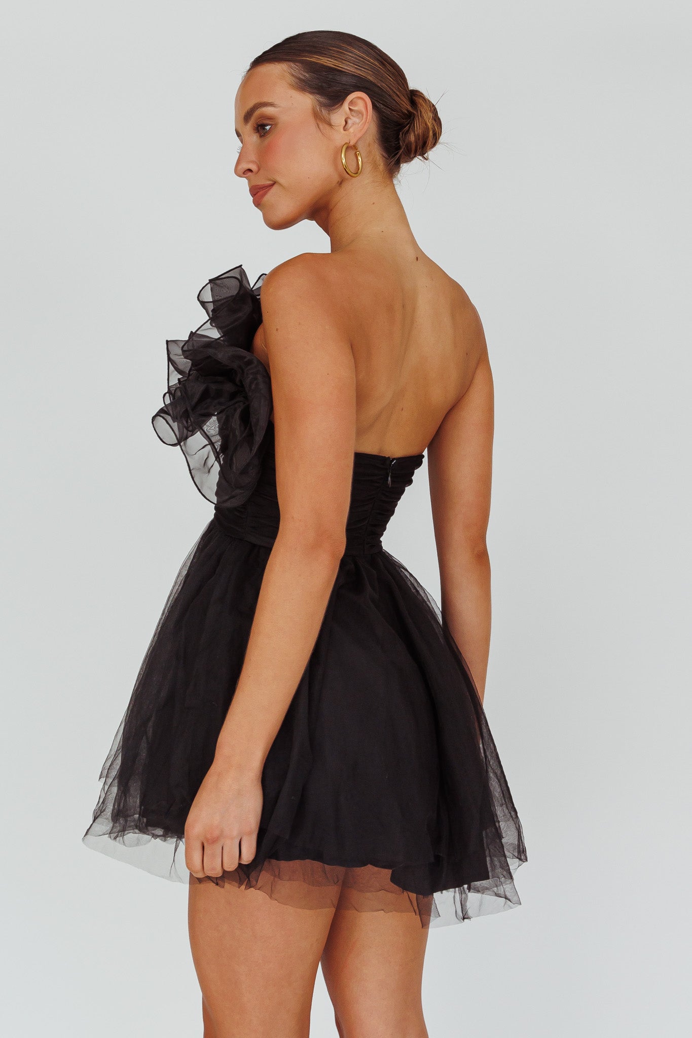 My Beloved Organza Frill Mini Homecoming Dress