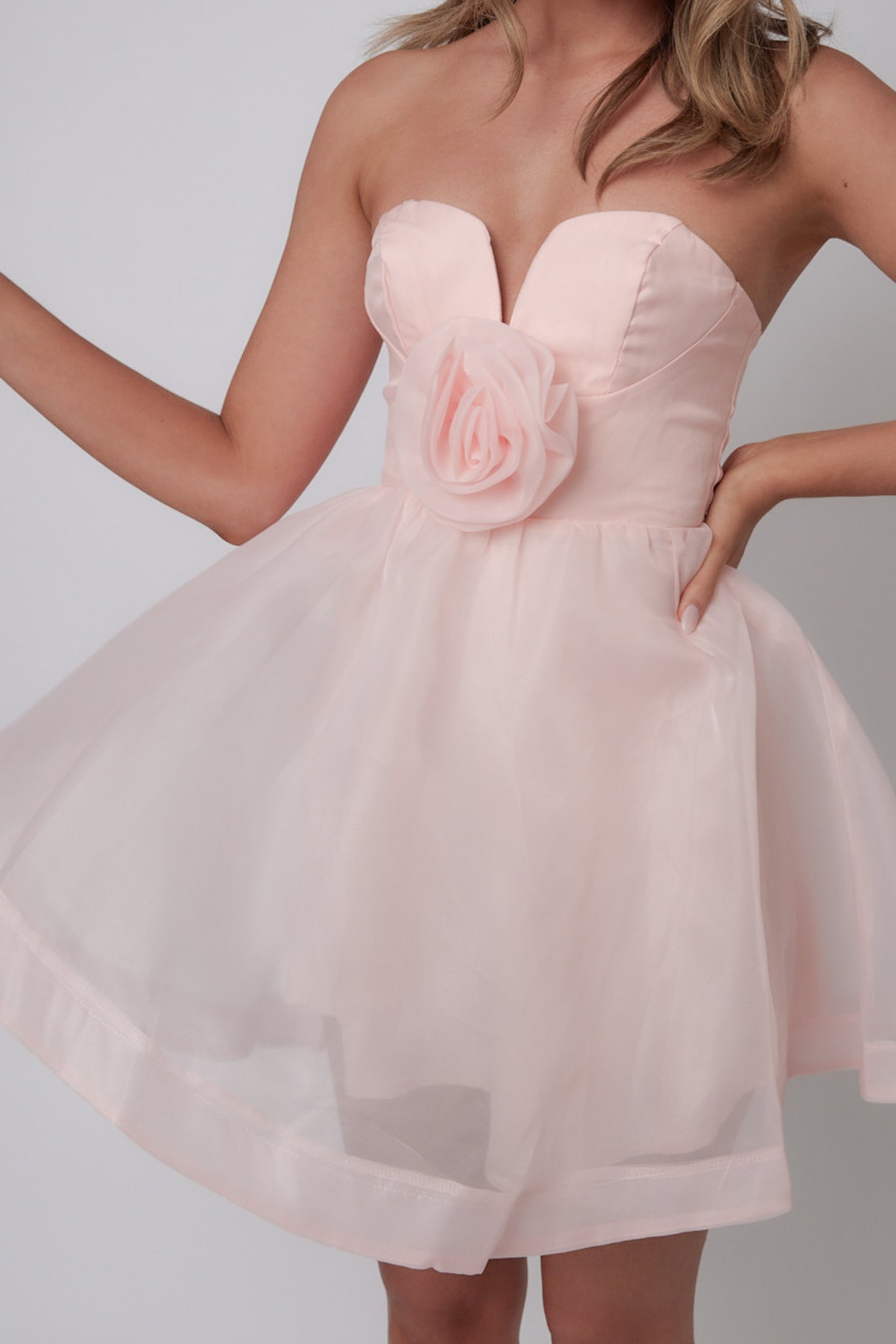 La Vie En Rose Strapless A-Line Mini Homecoming  Dress