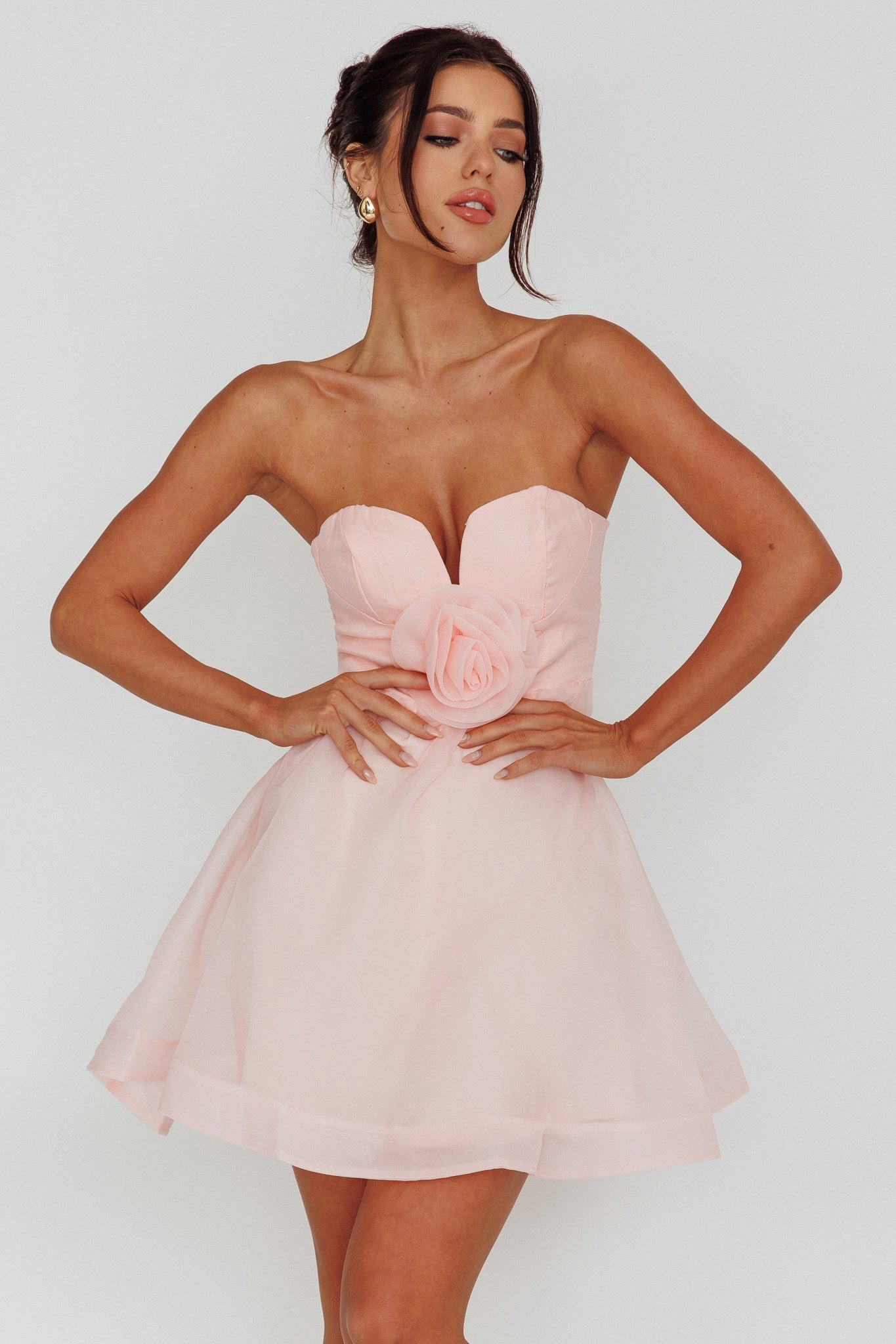 La Vie En Rose Strapless A-Line Mini Homecoming  Dress