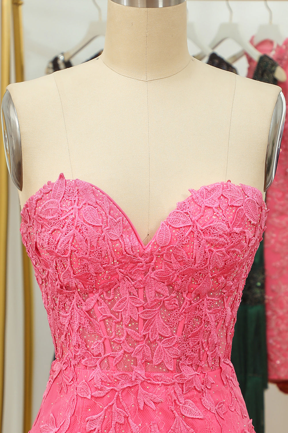 Tight Pink Short Homecoming Dress with Appliques