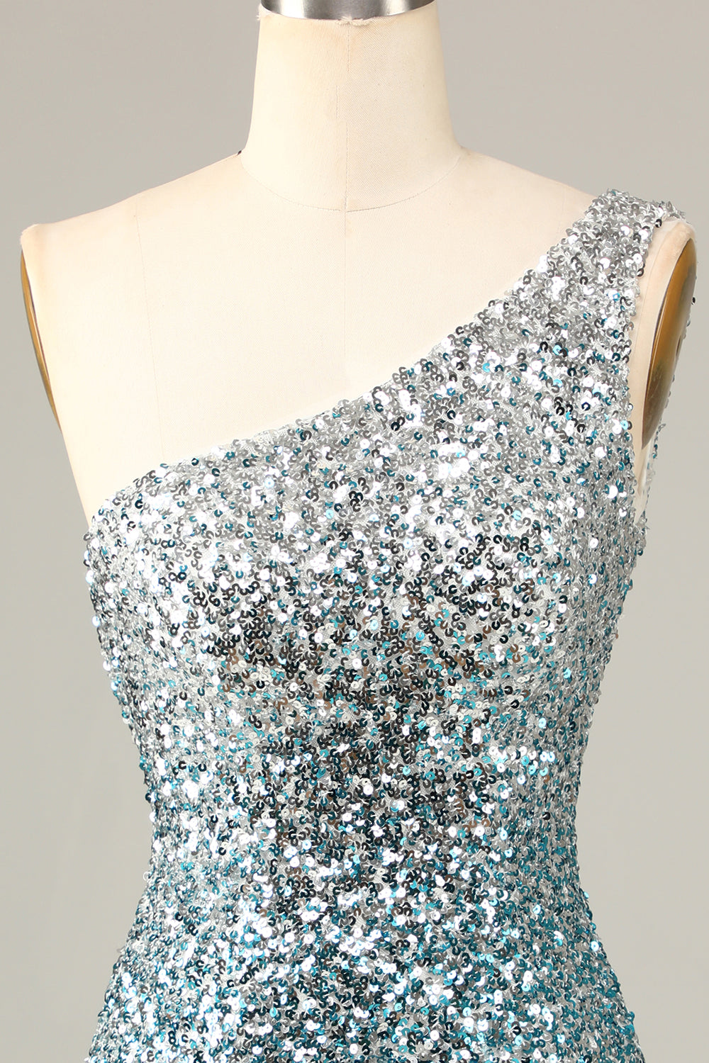 Sparkly Bodycon Spaghetti Straps Blue Sequins Short Homecoming Dress with Tassel