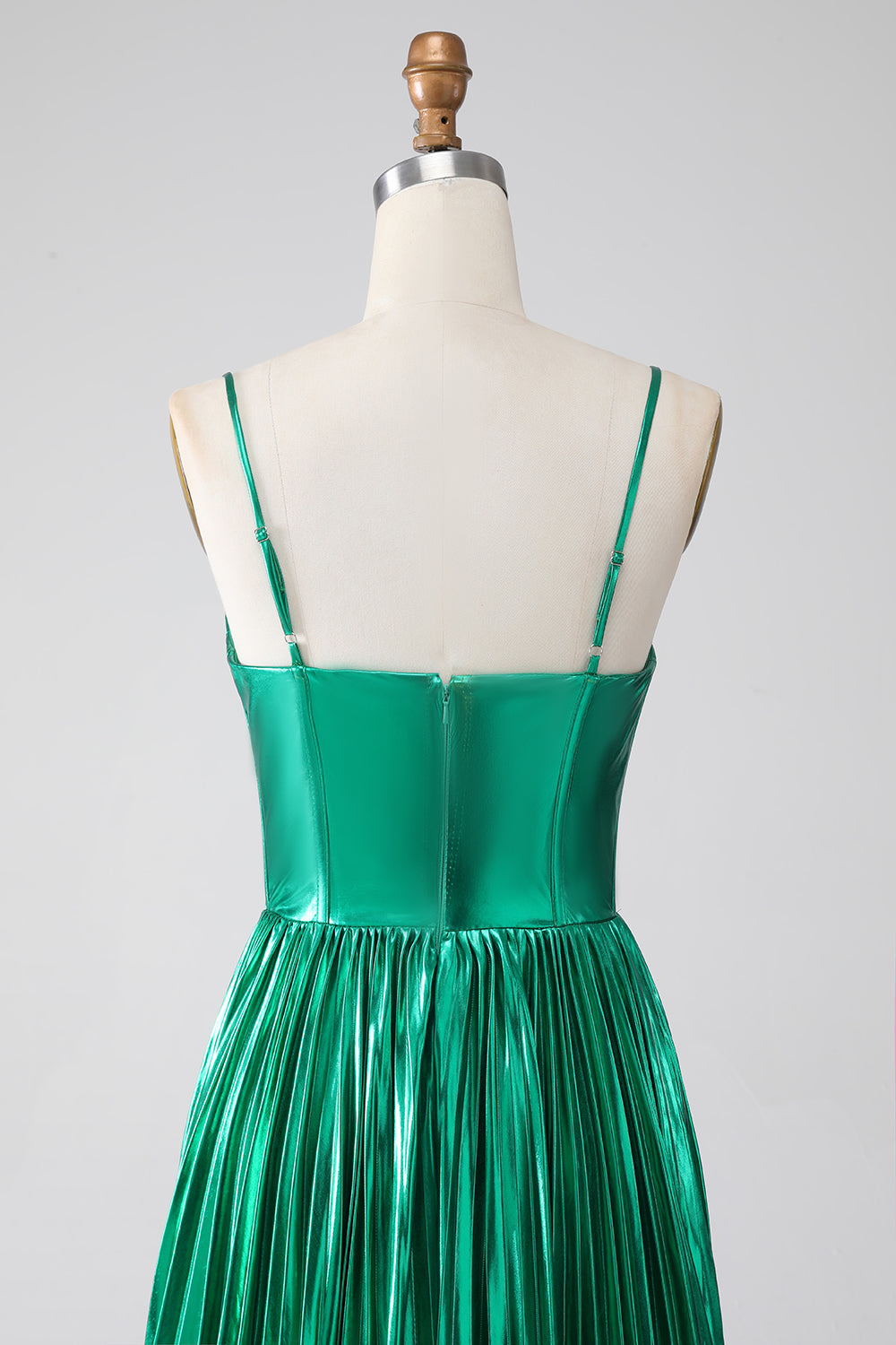 A-line Dark Green Corset Prom Dress with Slit