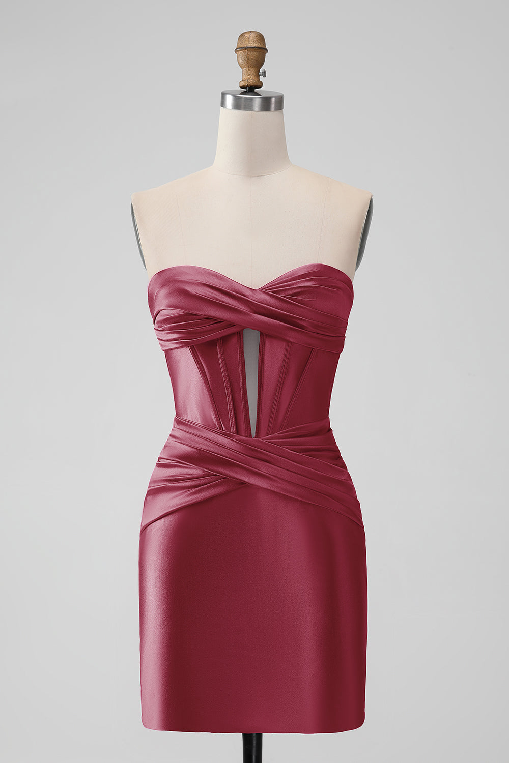 Stylish Fuchsia Bodycon Sweetheart Satin Corset Short Homecoming Dress