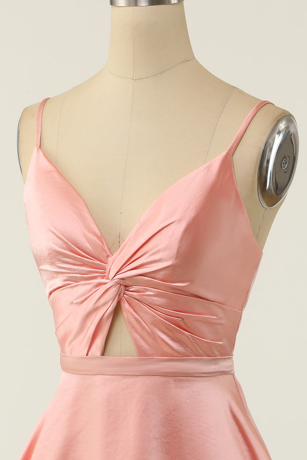 A Line Spaghetti Straps Blush Short Homecoming Party Dress