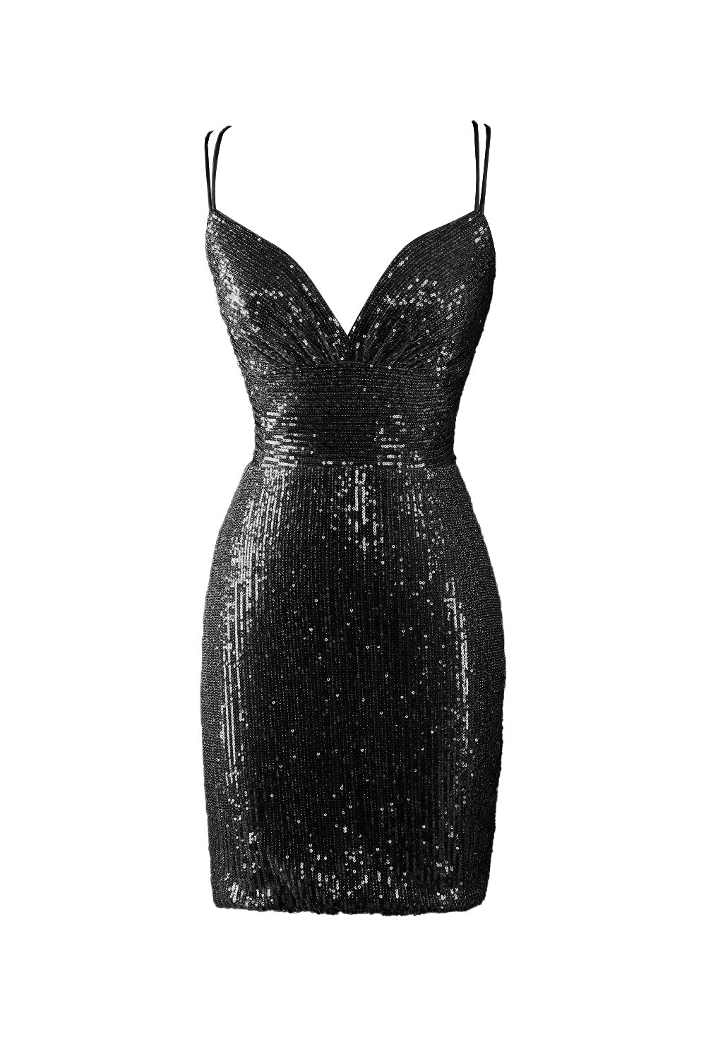 Nigella |Bodycon V Neck Blue Sequins Homecoming Dress