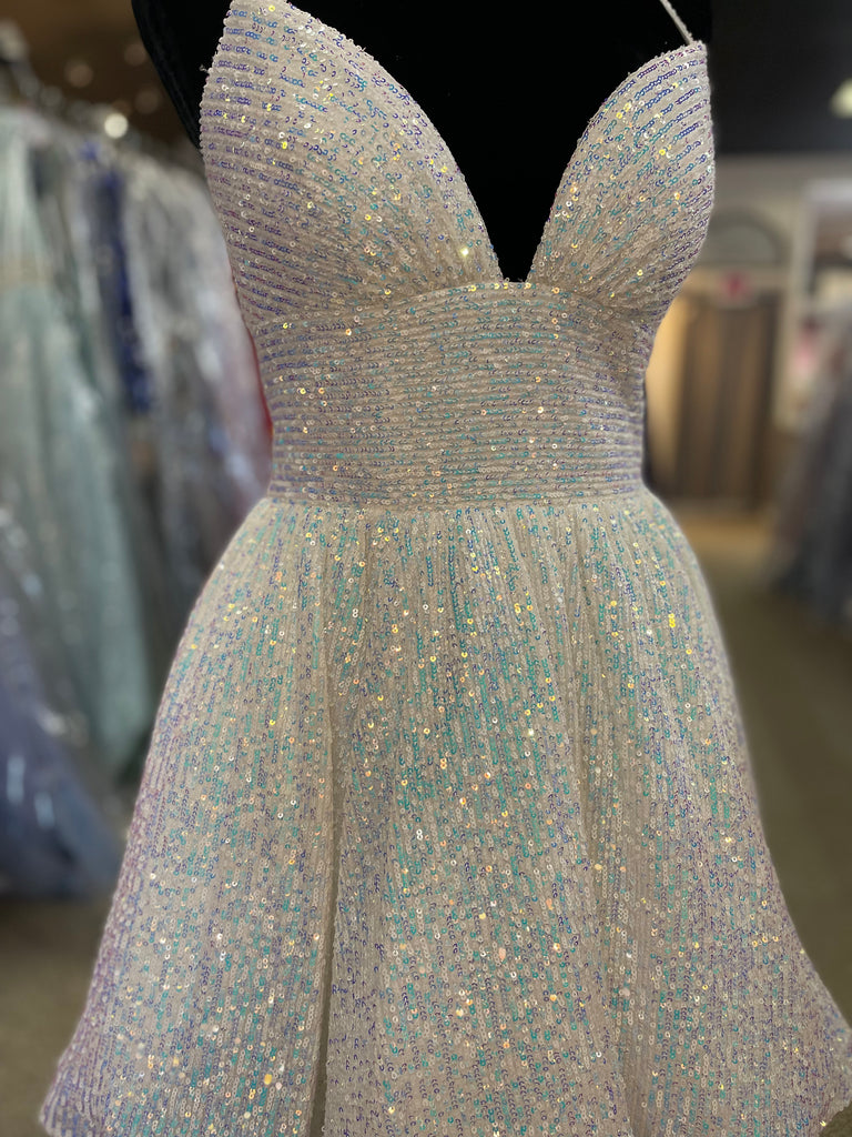 Eulalia |A-line V Neck Sequins Homecoming Dress