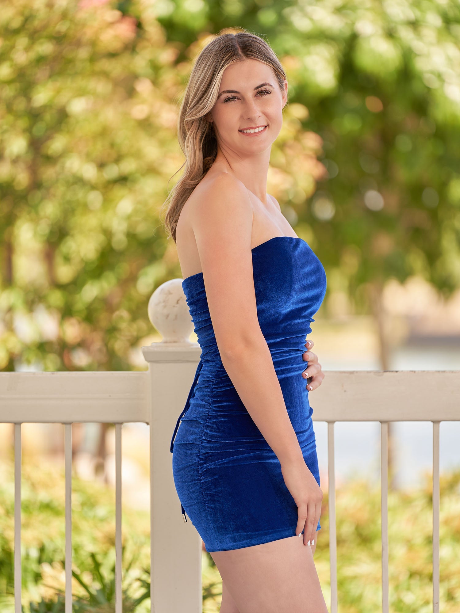 Juliana | Bodycon Strapless Royal Blue Velvet Homecoming Dresses