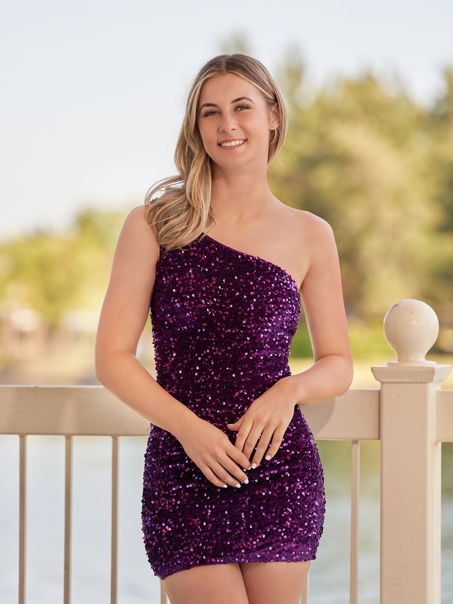 Linnea | Tight Sequins Black One Shoulder Homecoming Dress