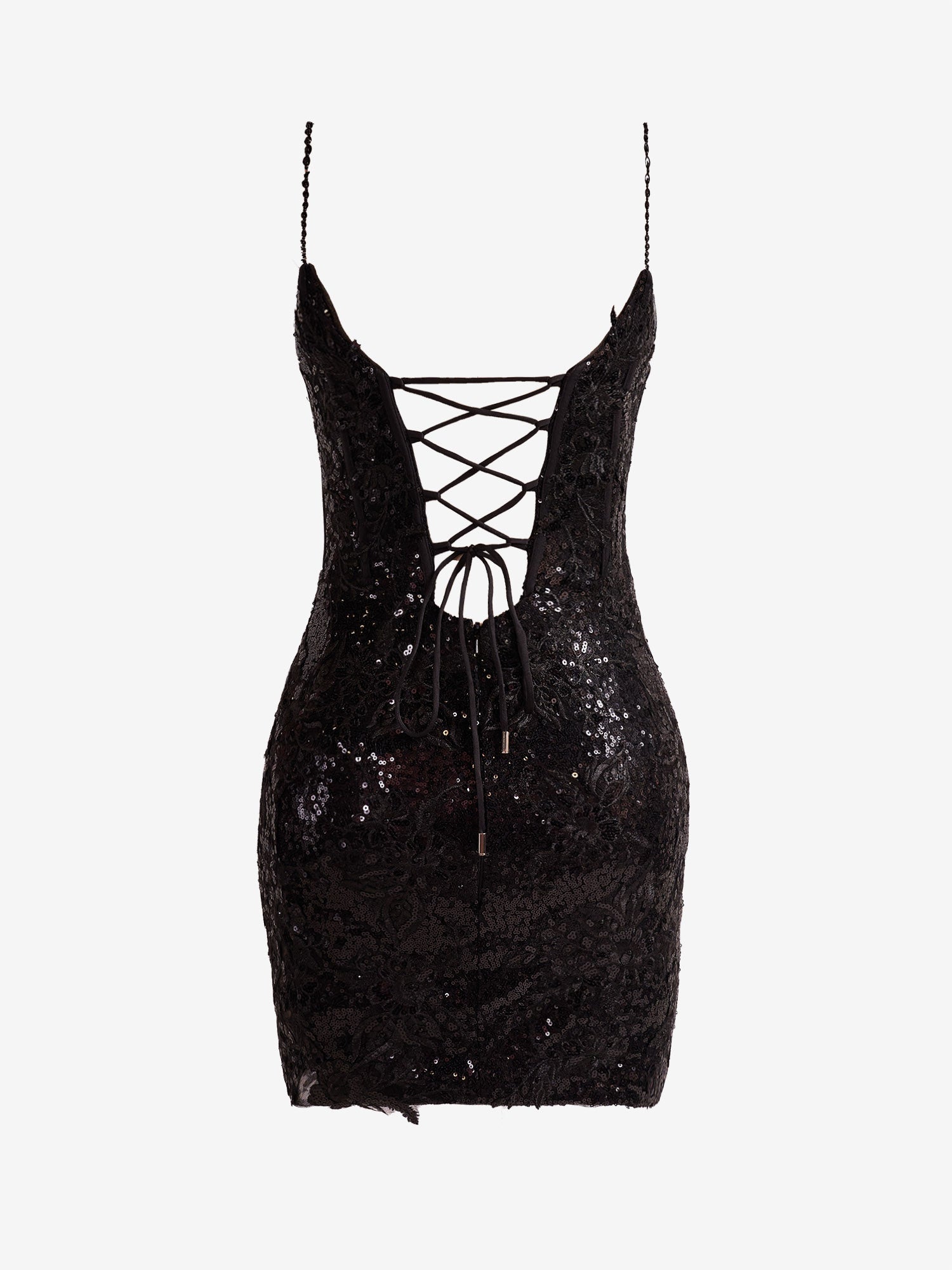 Orla |Sheath Spaghetti Straps Sequined Lace Homecoming Dress