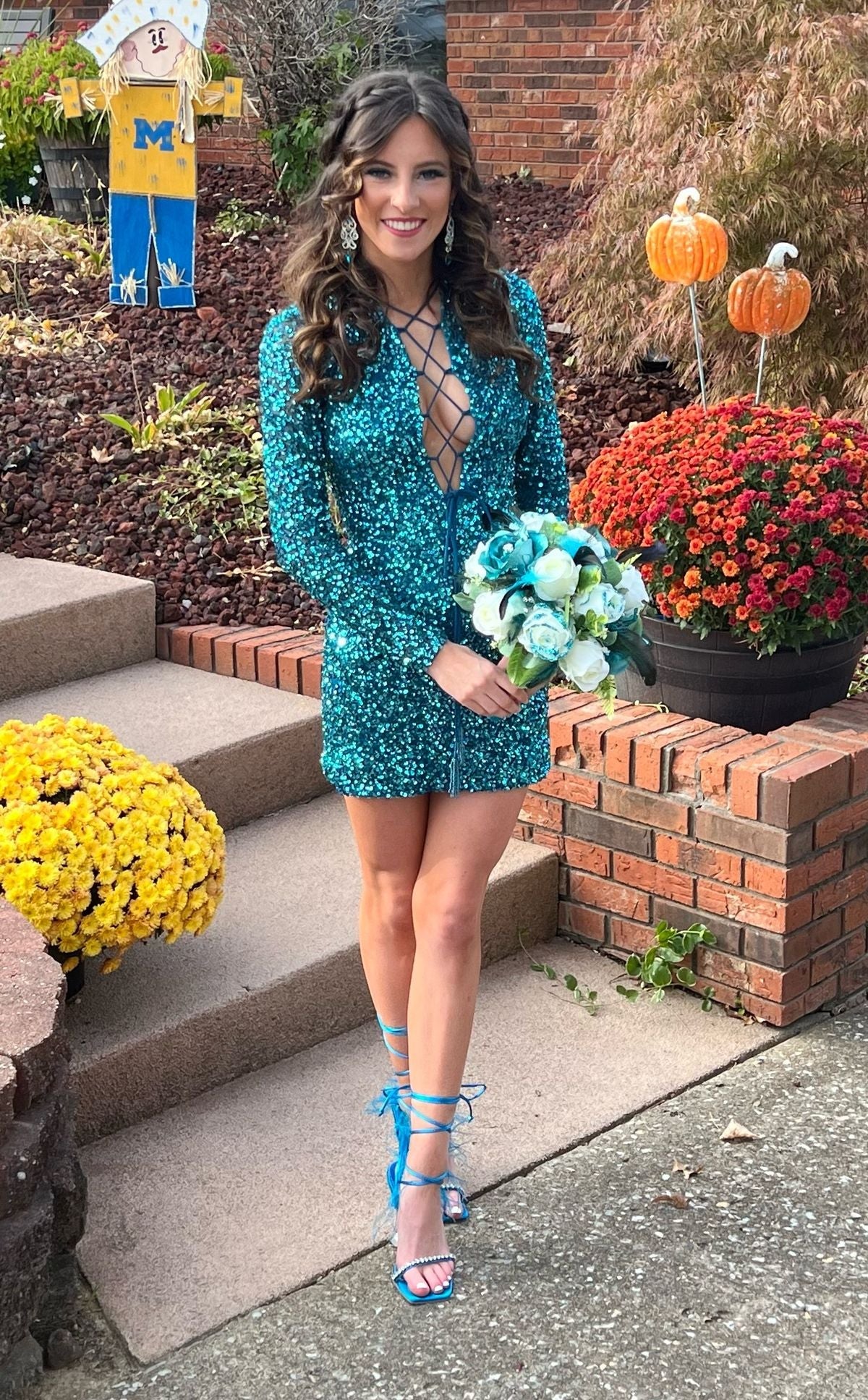 Prunella |Bodycon Long Sleeve Sequins Homecoming Dress