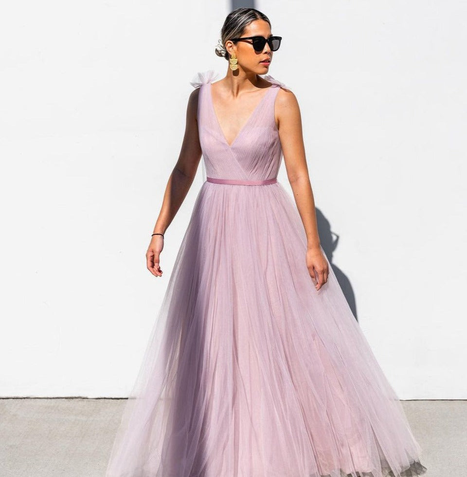 AmazingTulle Spaghetti Straps Neckline A-line Bridesmaid Dresses BD175