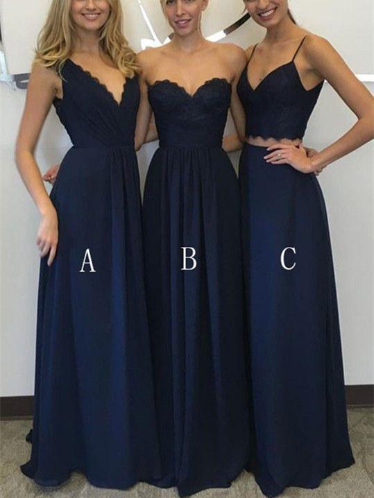 A-line Sweetheart Floor-Length Satin Simple Bridesmaid Dresses HX00163