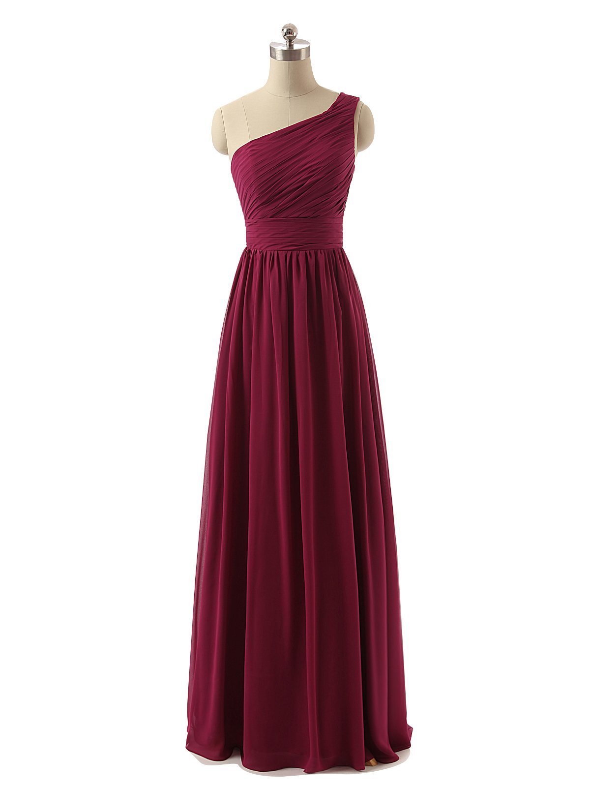 Glamorous Chiffon One Shoulder Neckline Floor-length A-line Bridesmaid Dresses BD048